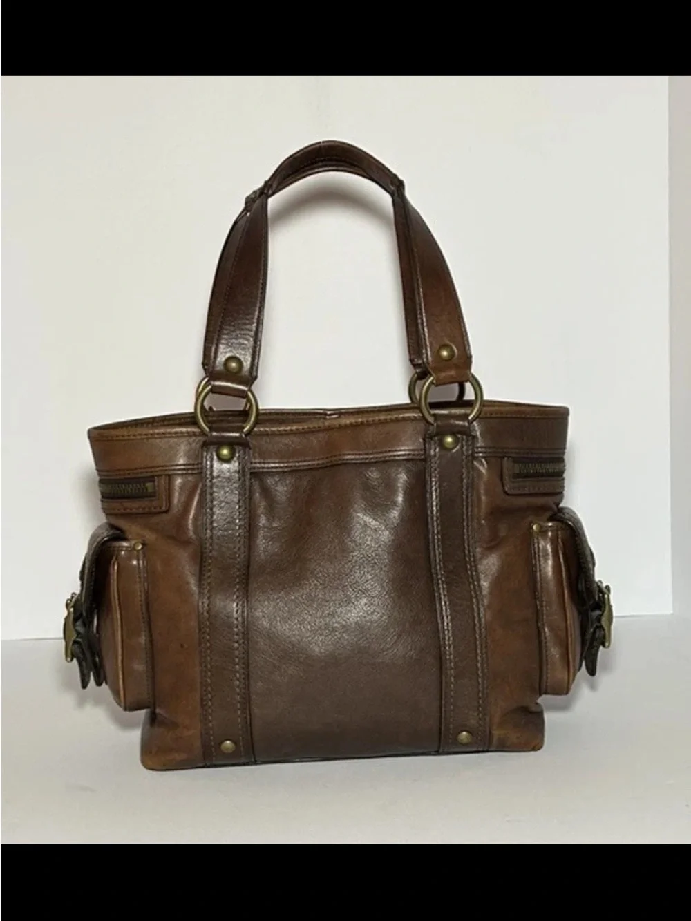 Coach Legacy Shoulder Bag/Tote Cognac Leather,Chunky Brass Hardware,RARE/VINTAGE